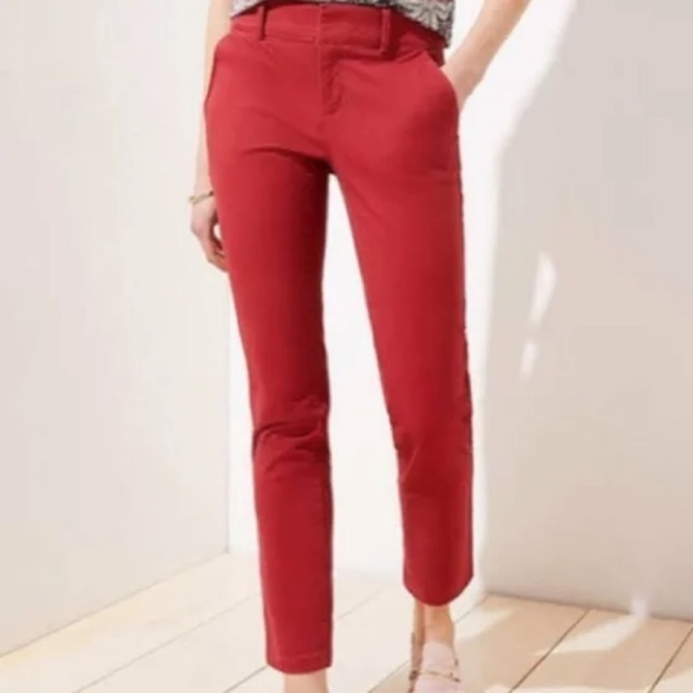 loft women’s red chino pant